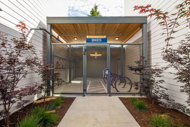 Covered, secure bike storage
